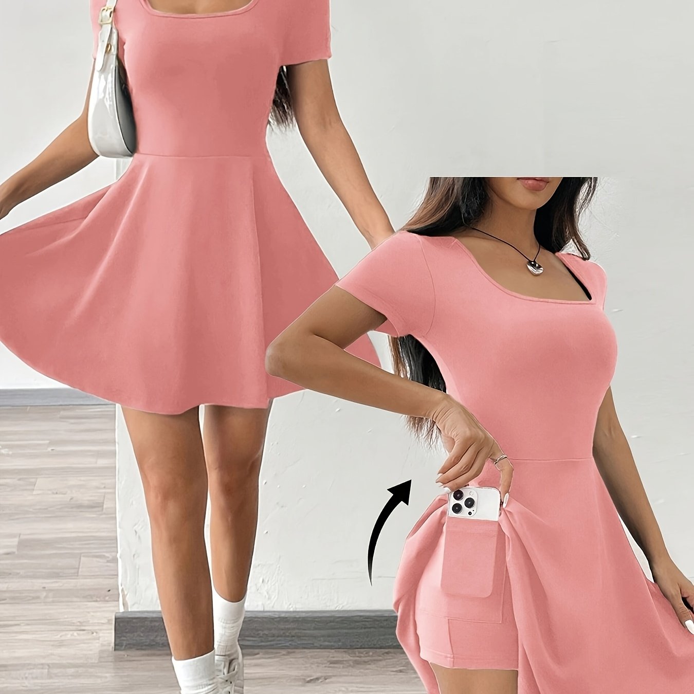 Contemporary Bodycon Dress with Sharp Cut