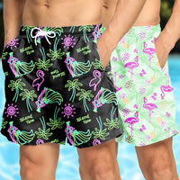 Tropical Board Shorts for Men Drawstring Lightweight Swimwear