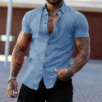 ModuFit | Men’s Tailored Muscle Fit Shirt Sharp Short Sleeve