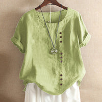 Women’s Summer Button Detail Casual Blouse Chic Everyday Top