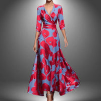 Printed Wrap Maxi Dress