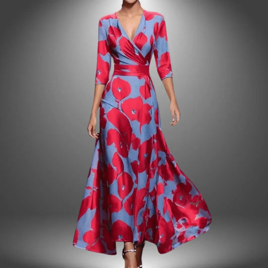 Printed Wrap Maxi Dress