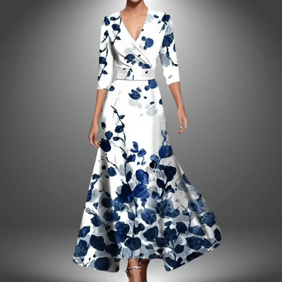 Printed Wrap Maxi Dress
