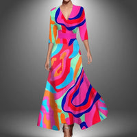 Printed Wrap Maxi Dress