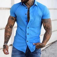 ModuFit | Men’s Tailored Muscle Fit Shirt Sharp Short Sleeve